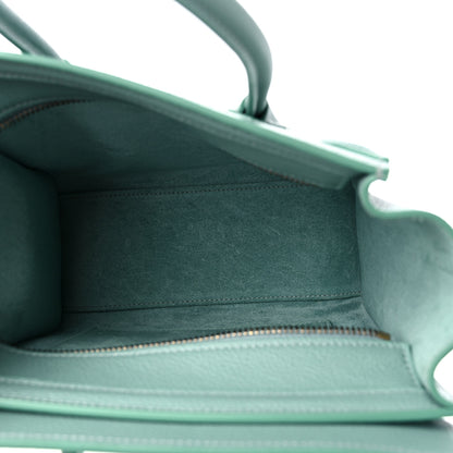 Celine Drummed Calfskin Nano Luggage Ice Mint 5 of 10
