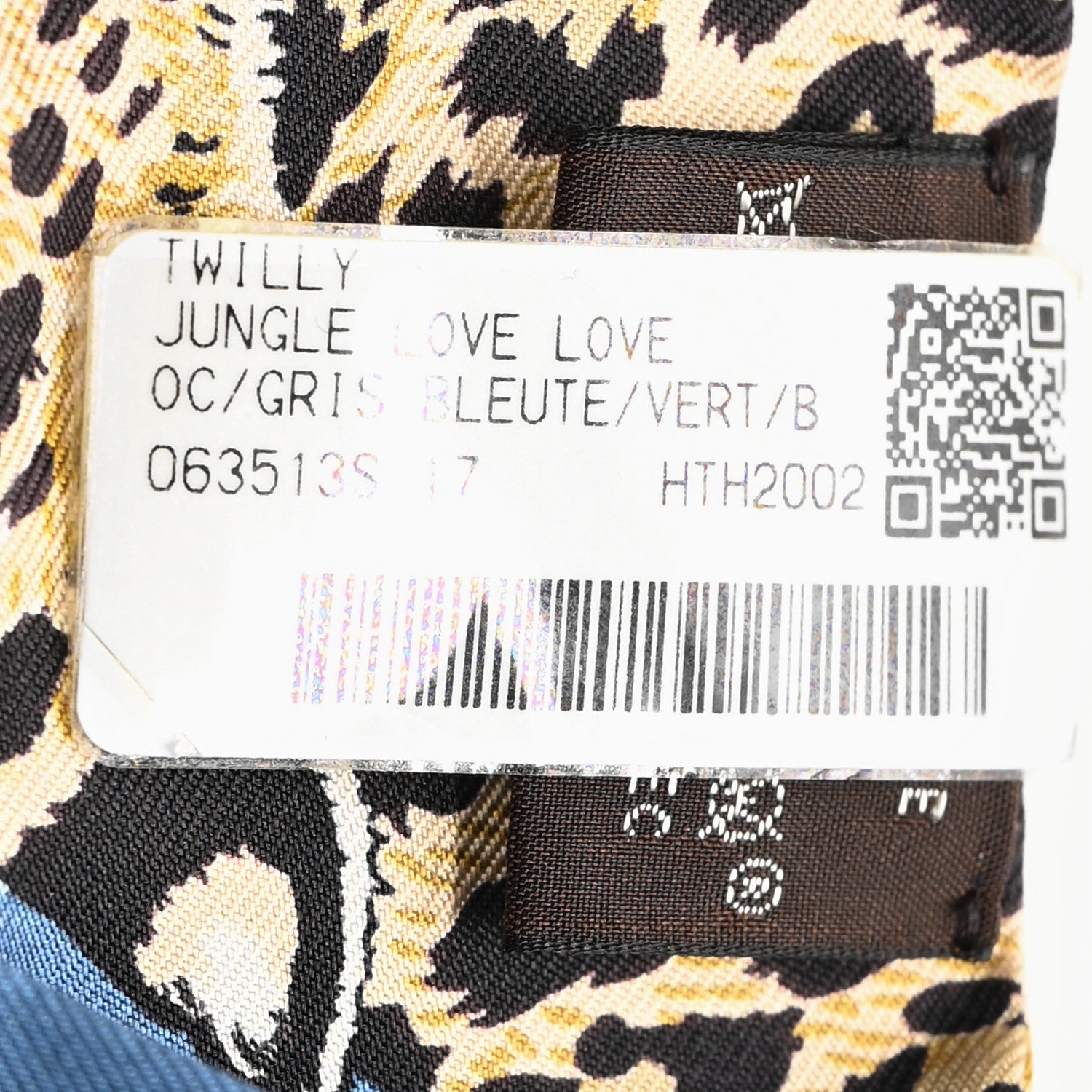 Hermes Silk Jungle Love Twilly Gris Bleuete Vert 3 of 4