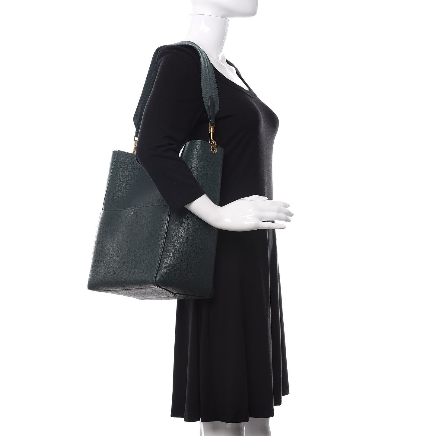 Soft Grained Calfskin Sangle Bucket Bag Amazone