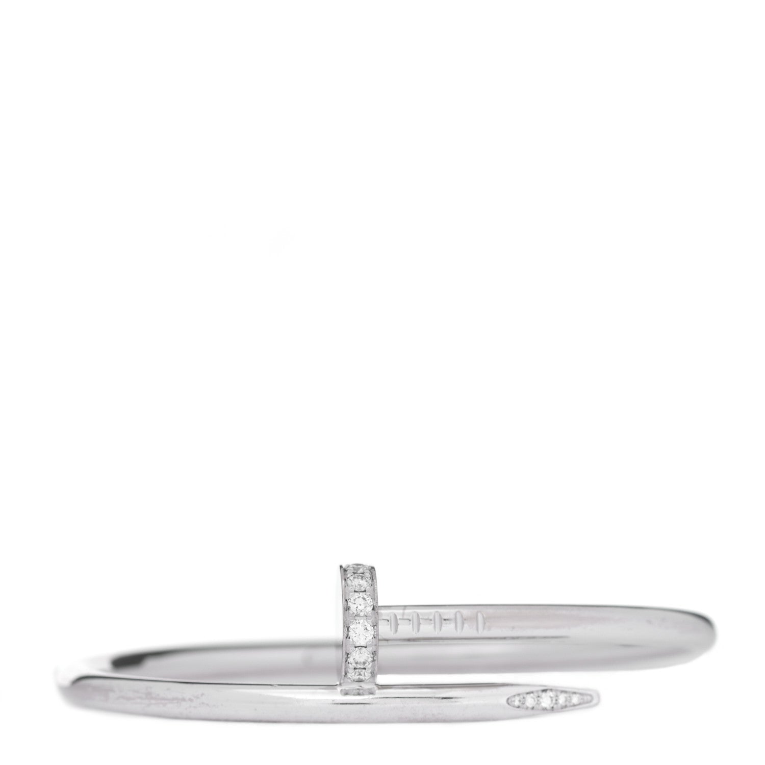 Cartier 18K White Gold Diamond Juste Un Clou Bracelet 16 1 of 5