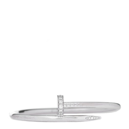 Cartier 18K White Gold Diamond Juste Un Clou Bracelet 16 1 of 5