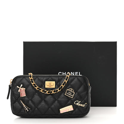 Chanel Aged Calfskin Lucky Charms 2.55 Reissue Small Clutch With Chain Black 13 of 13