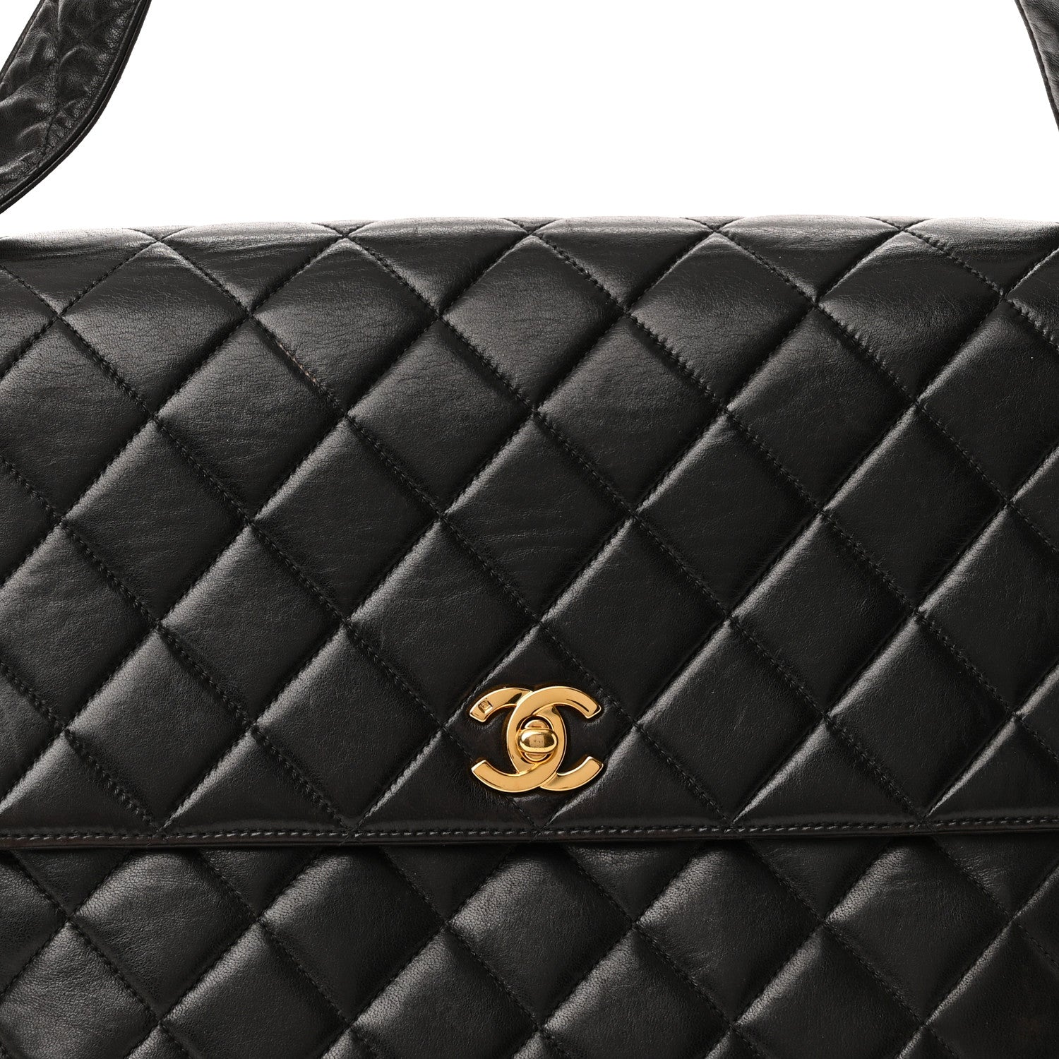 Chanel Lambskin Quilted CC Flap Shoulder Bag Black 8 of 10