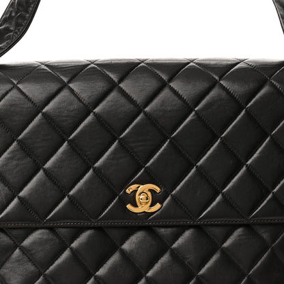 Chanel Lambskin Quilted CC Flap Shoulder Bag Black 8 of 10