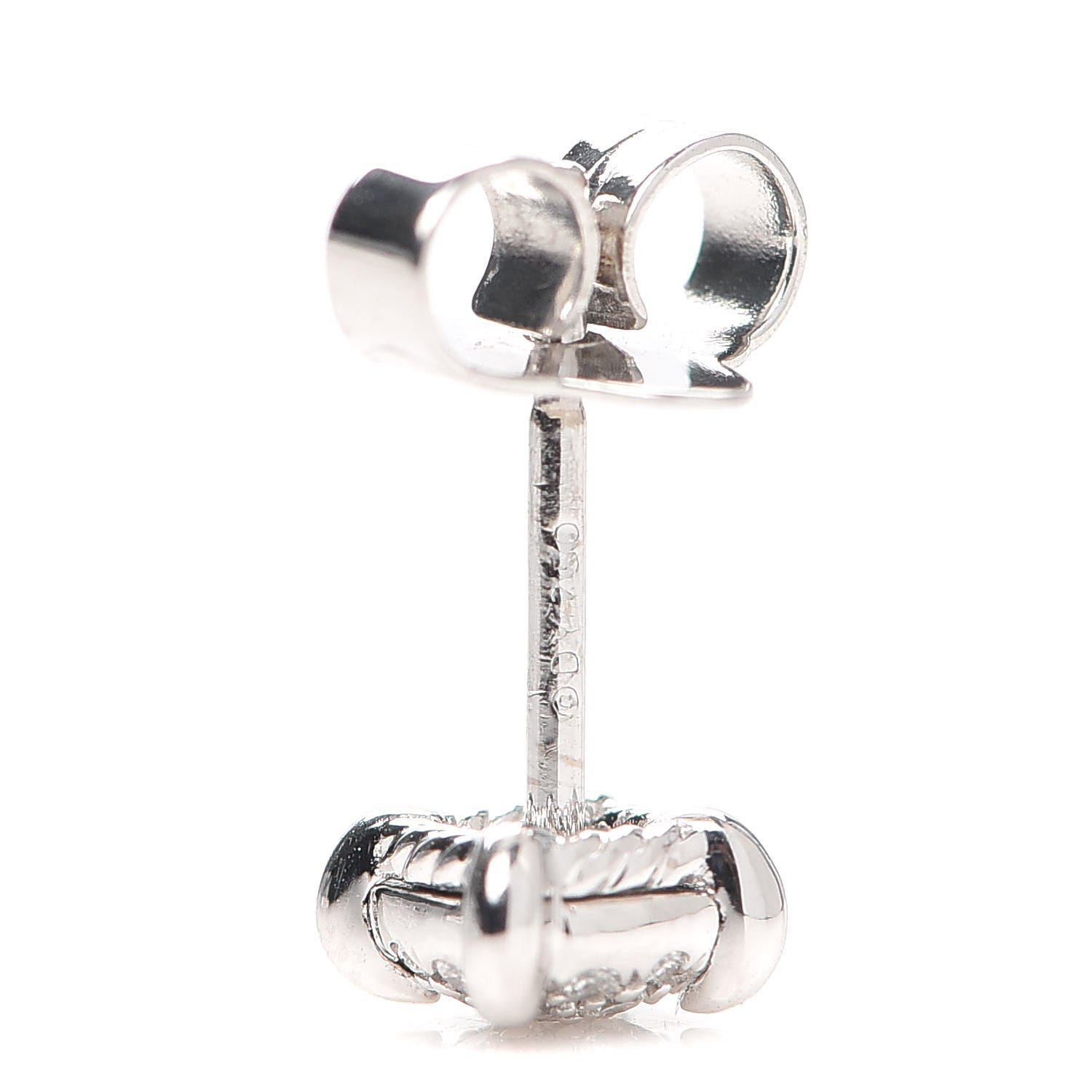 David Yurman 18K White Gold Diamond 5mm Chatelaine Stud Earrings 5 of 6