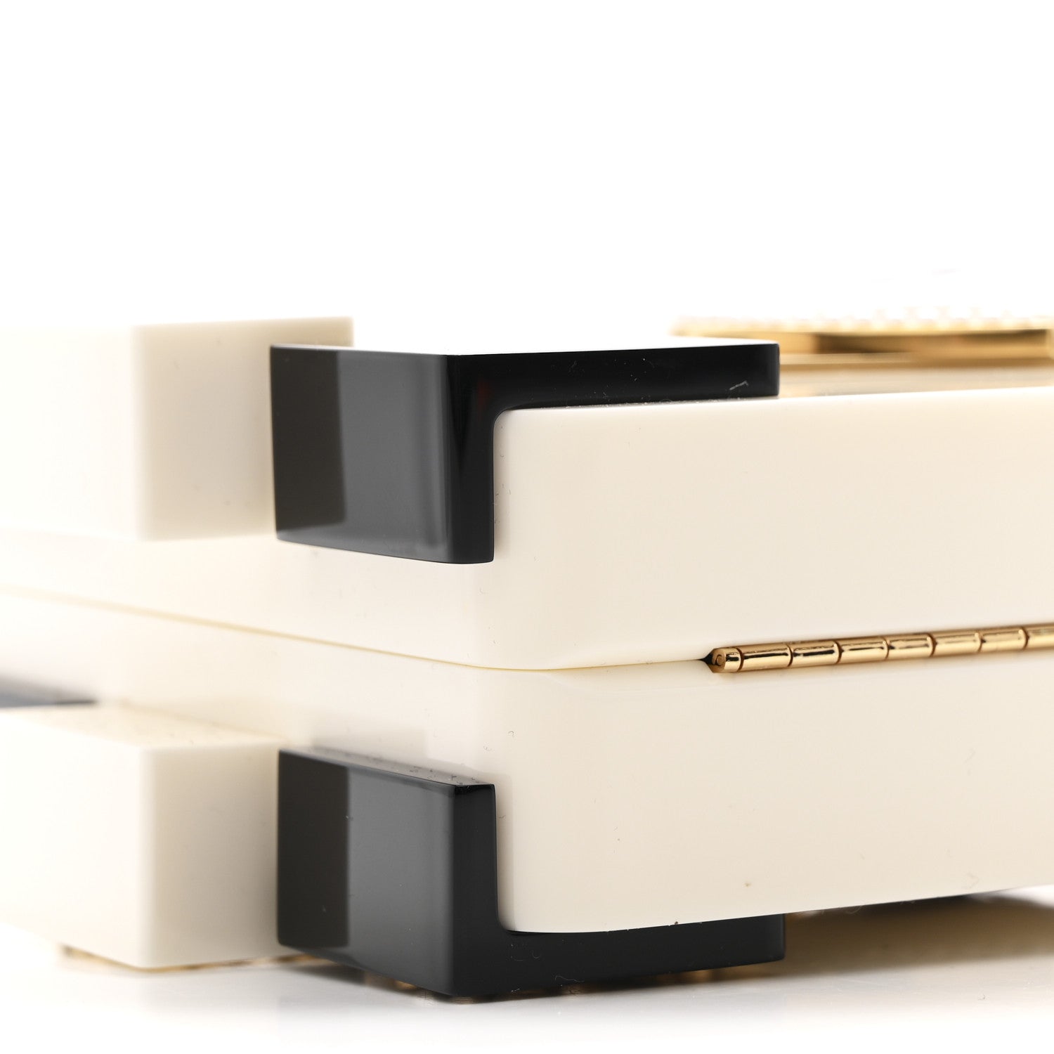 Chanel Plexiglass Boy Brick Havana by Night Clutch White Black