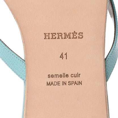 Hermes Epsom Corfou Sandals 41 Bleu Atoll 6 of 8