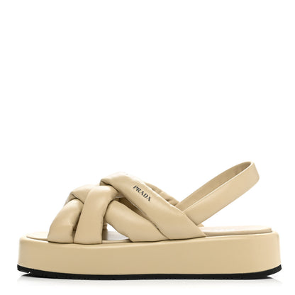 Prada Nappa Flatform 35mm Slingback Sandals 39 Deserto 1 of 9
