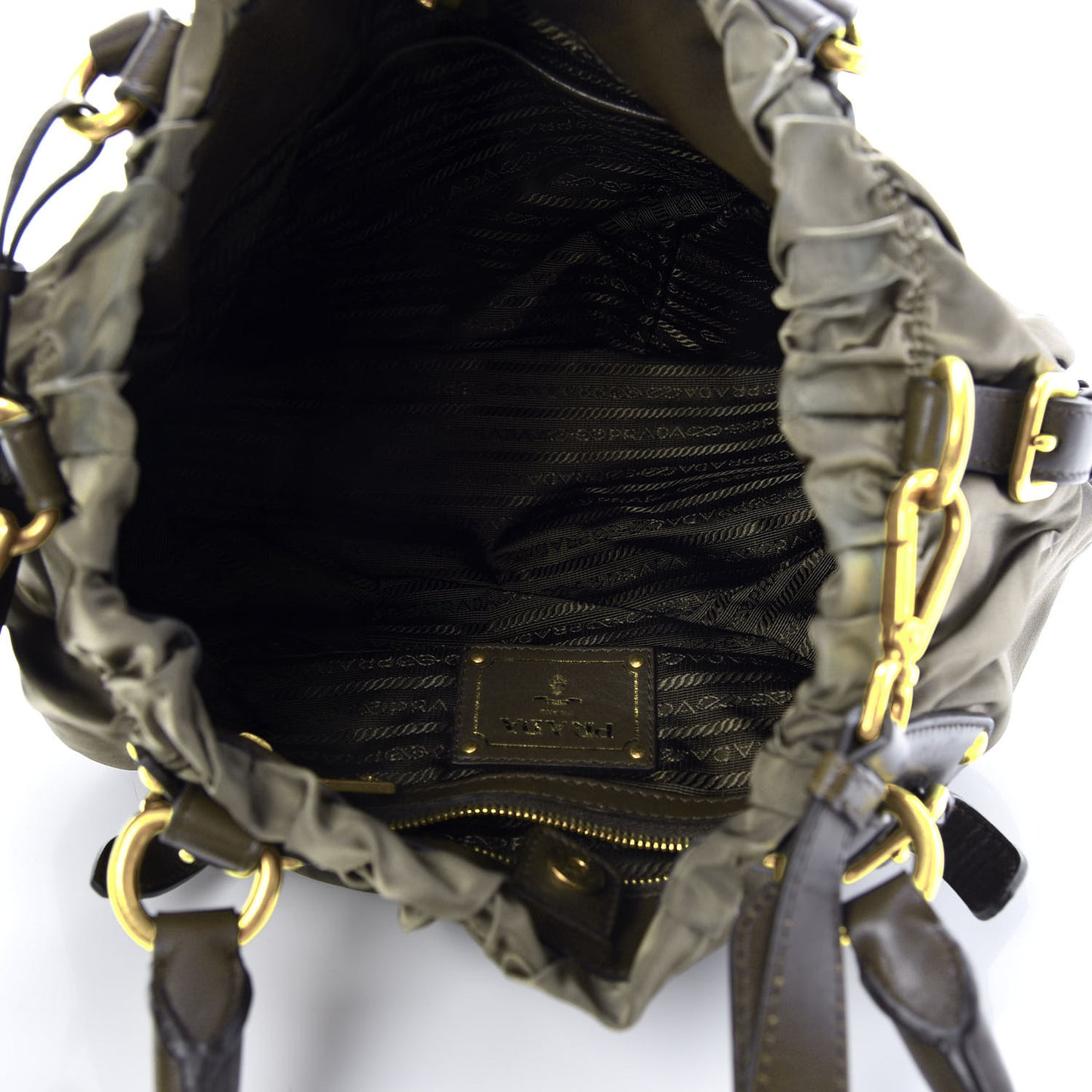 Tessuto Nylon Jacquard Logo Tote Fumo
