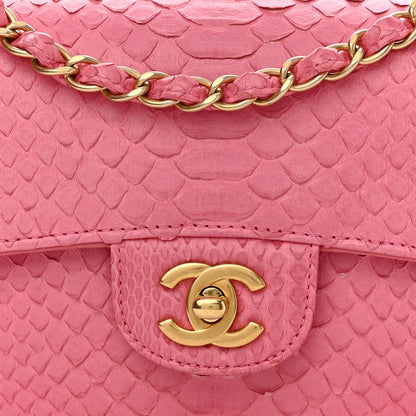 Chanel Snakeskin Mini Rectangular Flap Pink 8 of 14