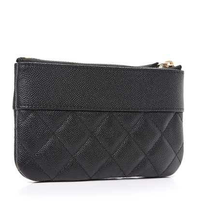 Chanel Caviar Quilted Small Vintage Mademoiselle Cosmetic Case Black 2 of 7