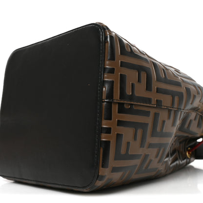 Fendi Vitello Grace F is Fendi Bi-Color FF 1974 Embossed Grande Mon Tresor Bucket Bag Maya Black Fragola 8 of 9
