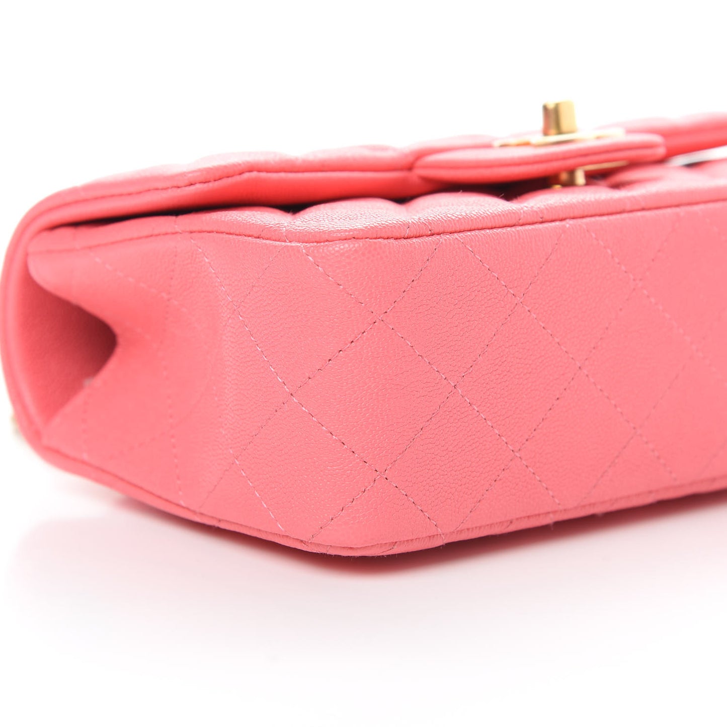 Caviar Quilted Mini Top Handle Rectangular Flap Pink