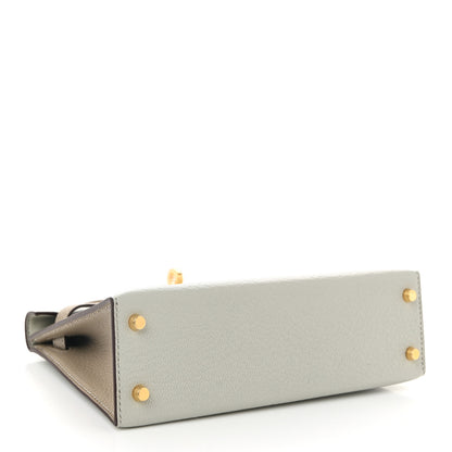 Hermes Chevre Mysore Horseshoe Mini Kelly Sellier 20 Gris Perle Gris Tourterelle 4 of 11