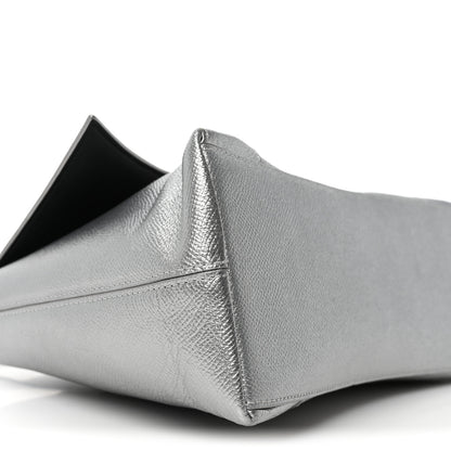 Balenciaga Metallic Soft Textured Calfskin Small Downtown Shoulder Bag Silver 8 of 9