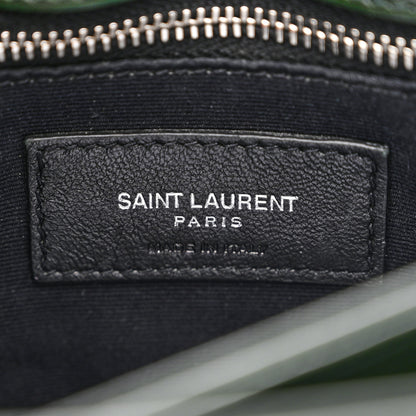Saint Laurent Calfskin Y Quilted Monogram Toy Loulou Crossbody Bag Deep Green 6 of 13