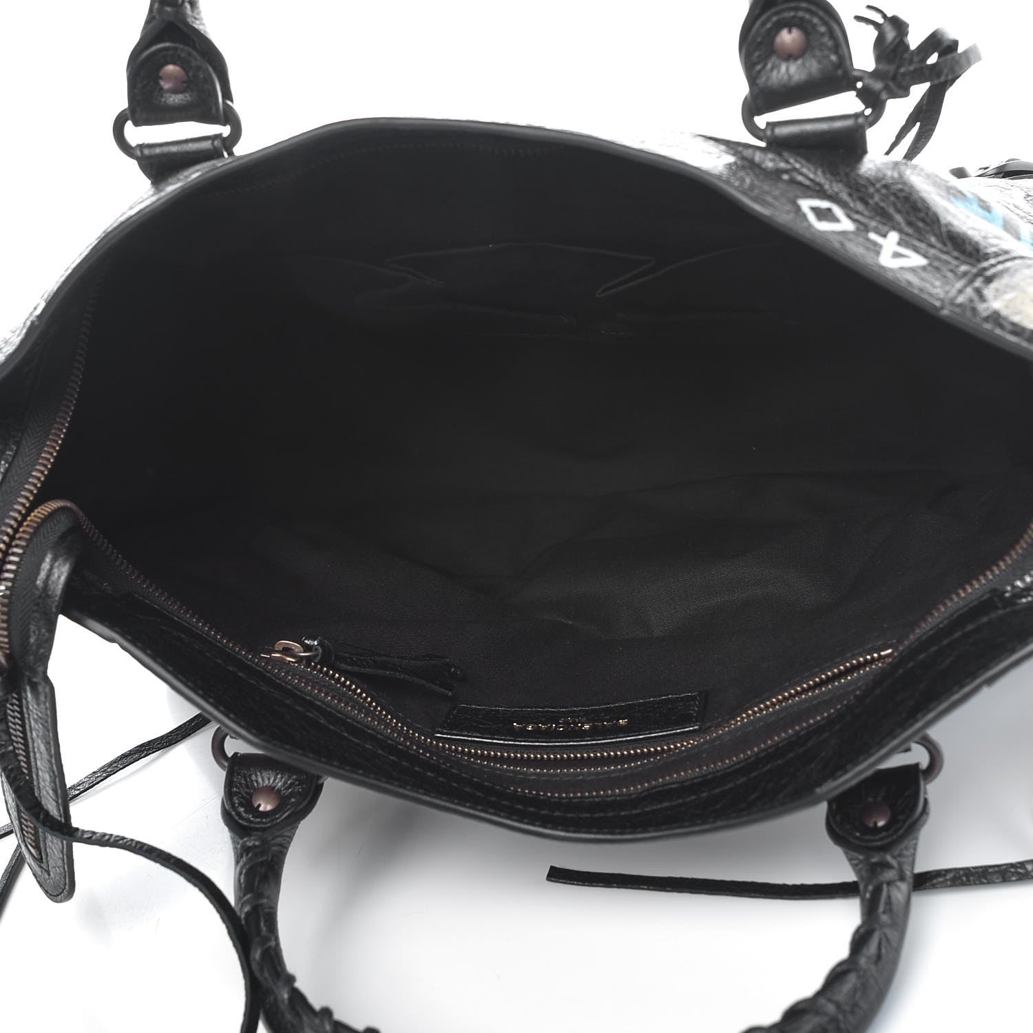 Balenciaga Agneau Graffiti All Over Classic Hardware City Black Multicolor 6 of 8