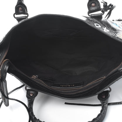 Balenciaga Agneau Graffiti All Over Classic Hardware City Black Multicolor 6 of 8