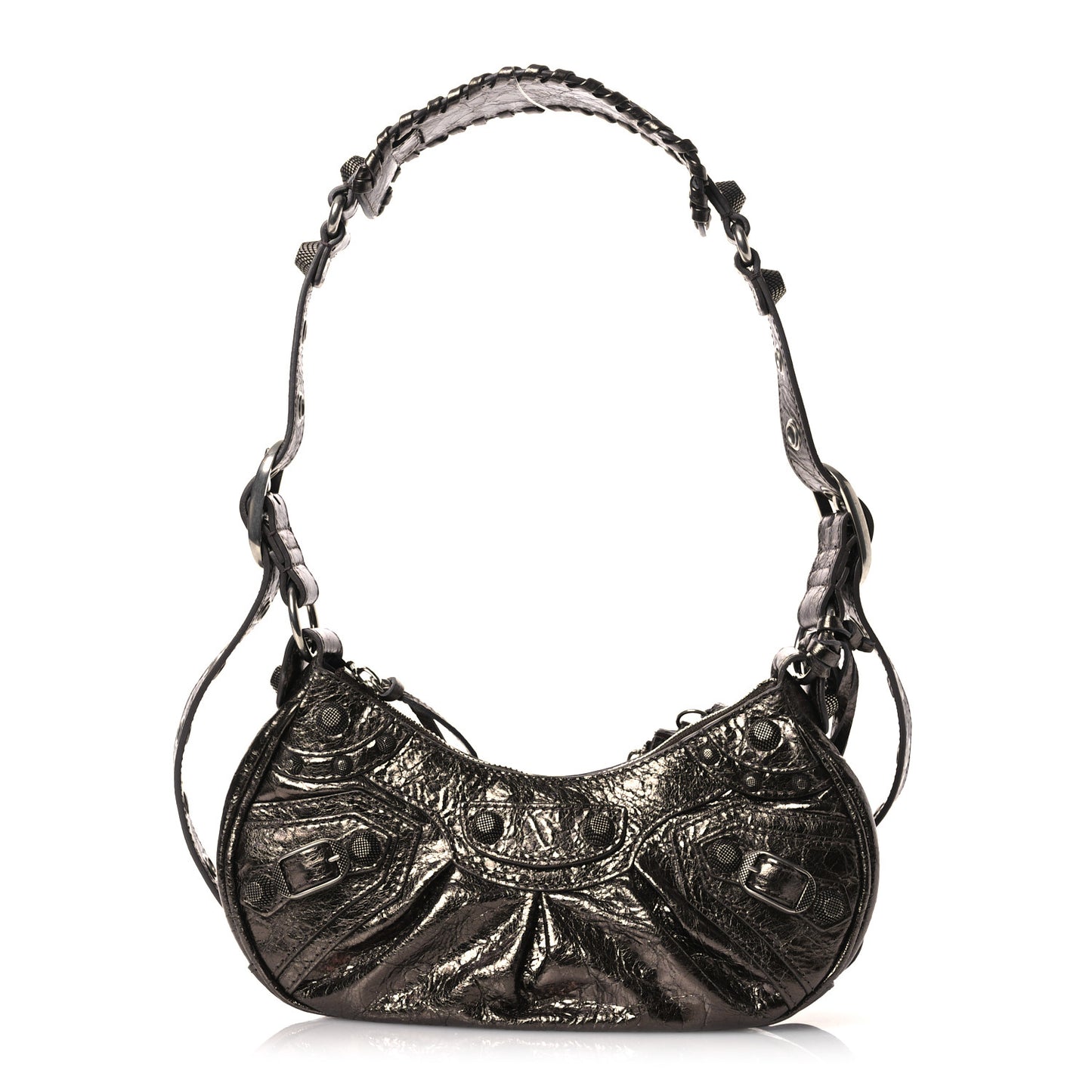 Metallic Agneau Arena Le Cagole Shoulder Bag XS Dark Bronze