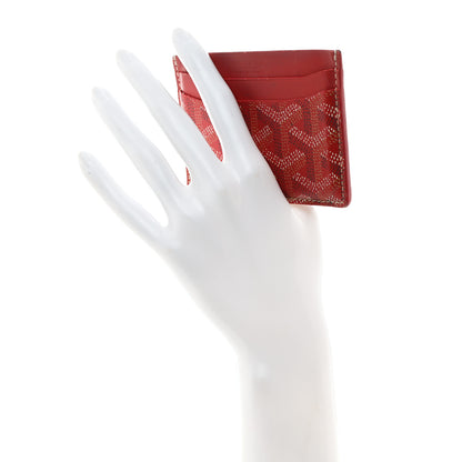 Goyard Goyardine Saint Sulpice Card Holder Red 2 of 8