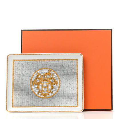 Hermes Porcelain Mosaique au 24 Gold Sushi Plate 6 of 6