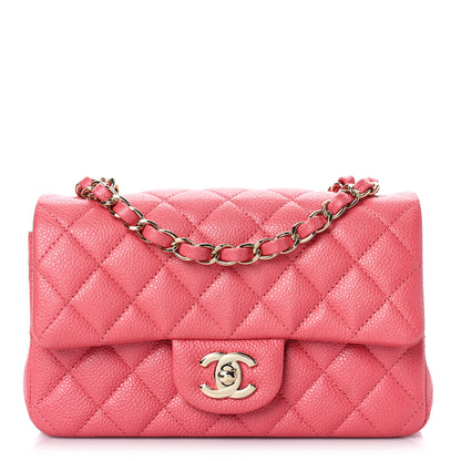 Chanel Caviar Quilted Mini Rectangular Flap Dark Pink 1 of 8