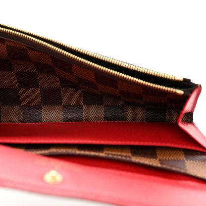 Louis Vuitton Damier Ebene Emilie Wallet Red 5 of 9
