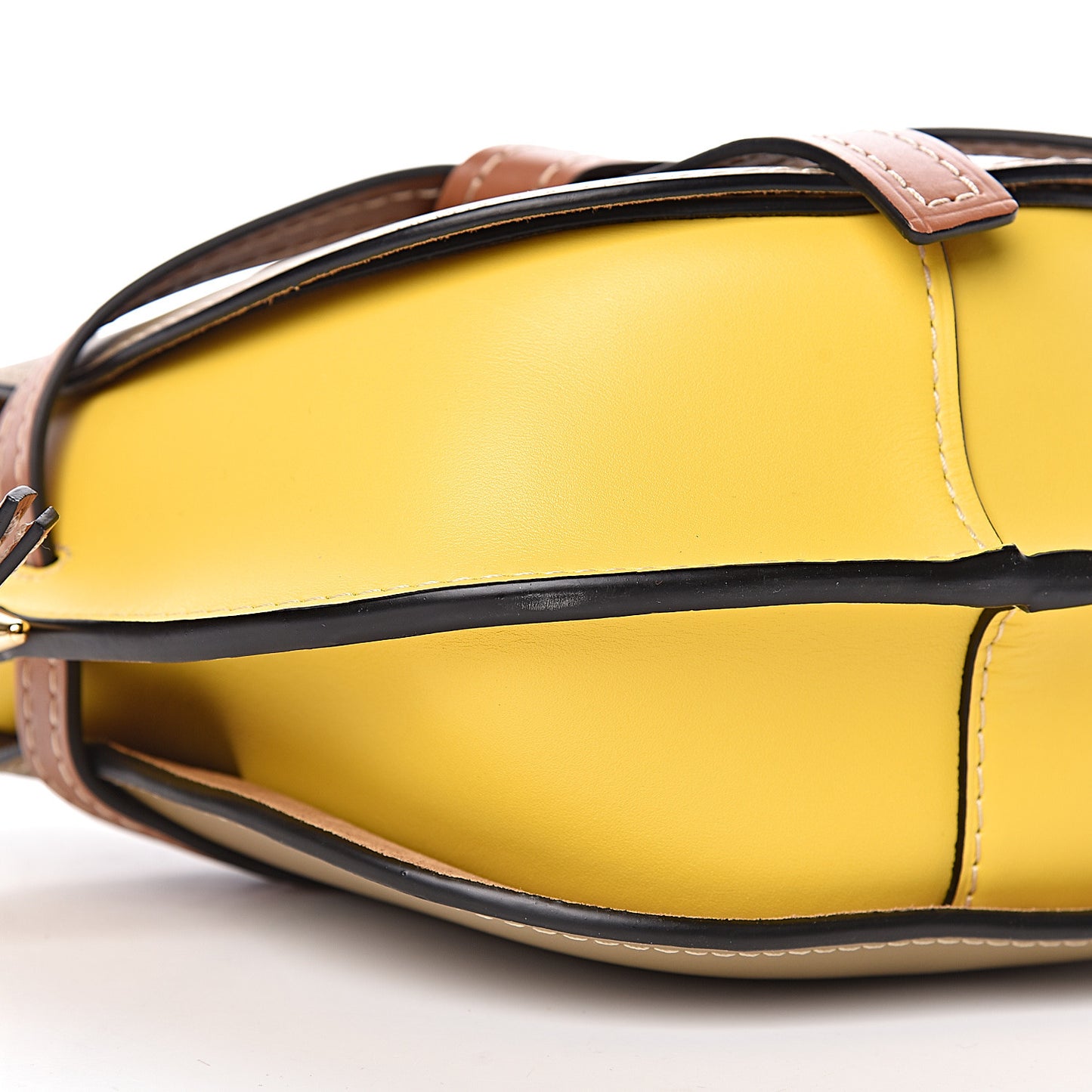 Calfskin Small Gate Crossbody Bag Mocca Yellow Pecan