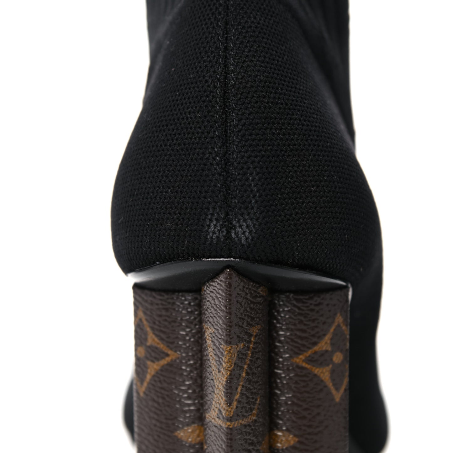 Monogram Stretch Fabric Silhouette Ankle Boots 40.5 Black