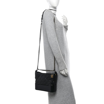 Chanel Aged Calfskin Quilted New Medium Gabrielle Hobo Black 2 of 10
