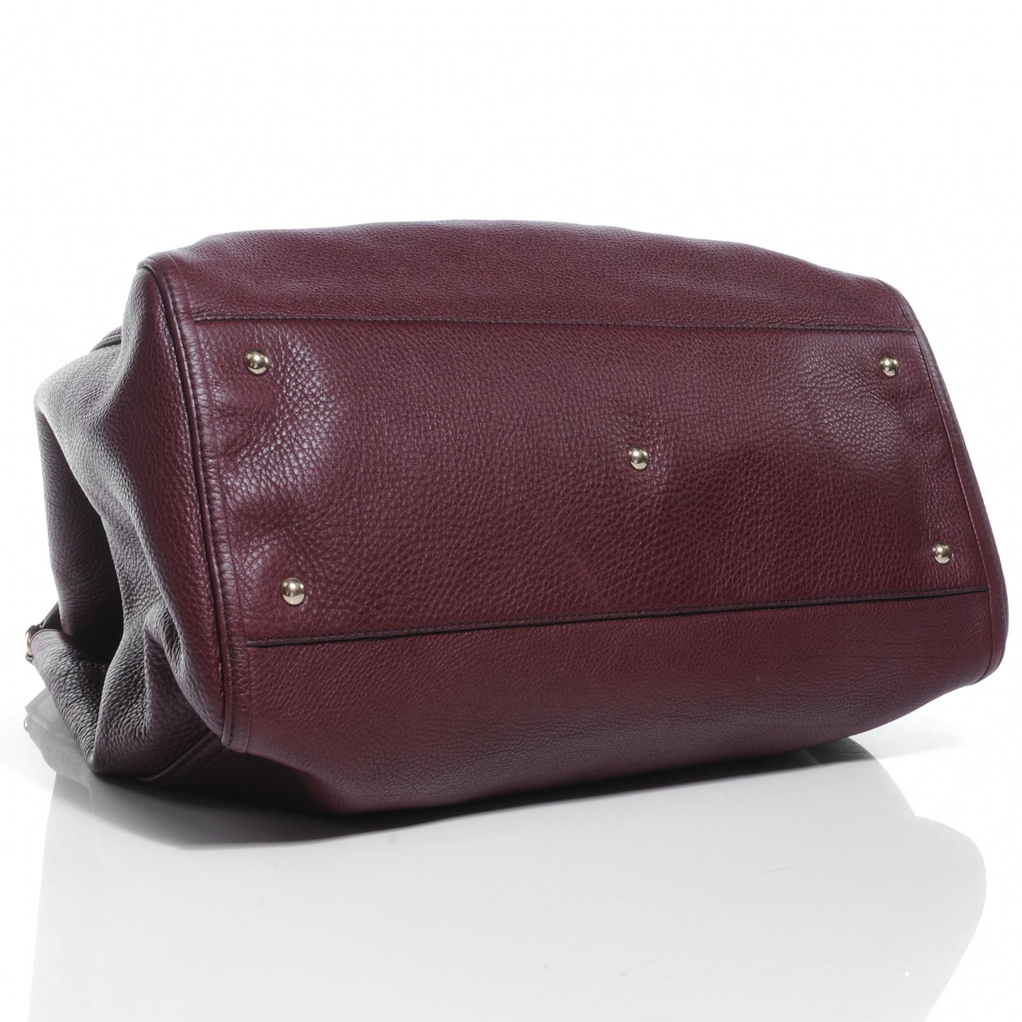 Pebbled Calfskin Large Soho Shoulder Bag Bordeaux