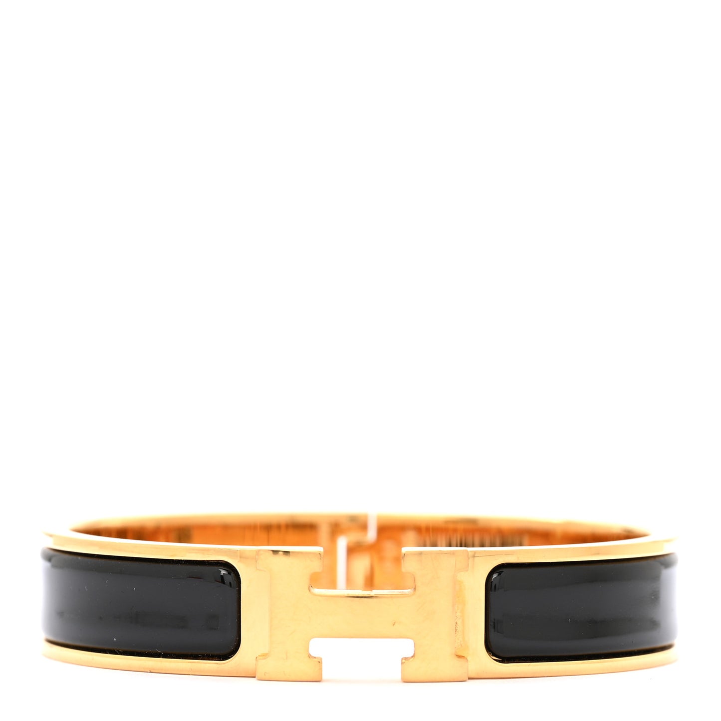 Enamel Narrow Clic Clac H Bracelet PM Black