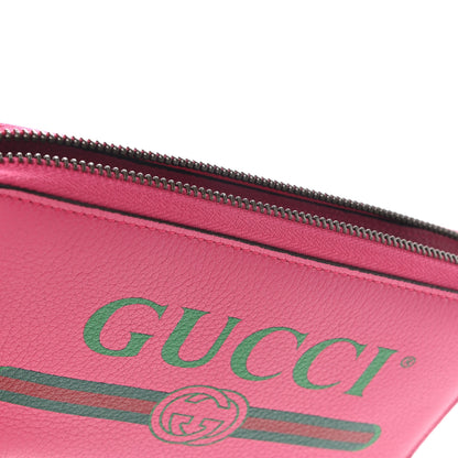 Gucci Grained Calfskin Logo Zip Around Wallet Box Pink Green 8 of 8
