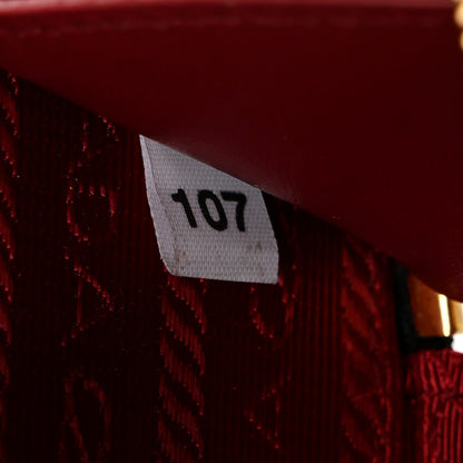 Prada Vernice Metal Triangle Logo Mini Pouch with Handle Black 7 of 12