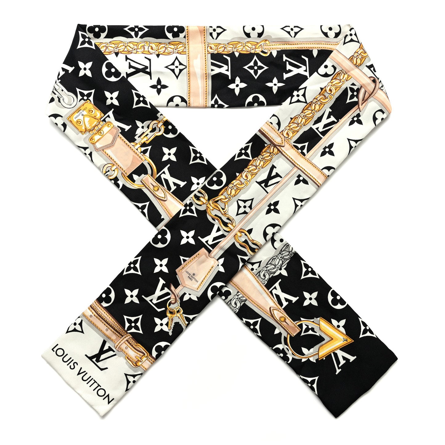 Silk Monogram Confidential Bandeau Black