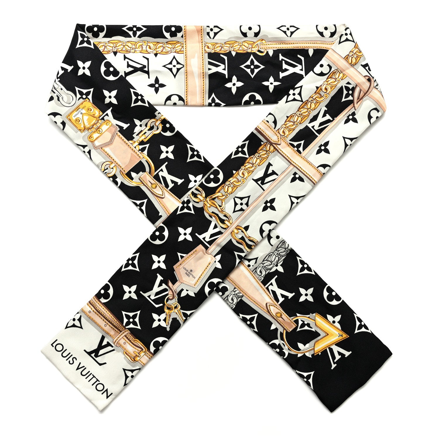 Louis Vuitton Silk Monogram Confidential Bandeau Black 1 of 7