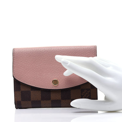 Louis Vuitton Damier Ebene Normandy Compact Wallet Rose Ballerine 2 of 11