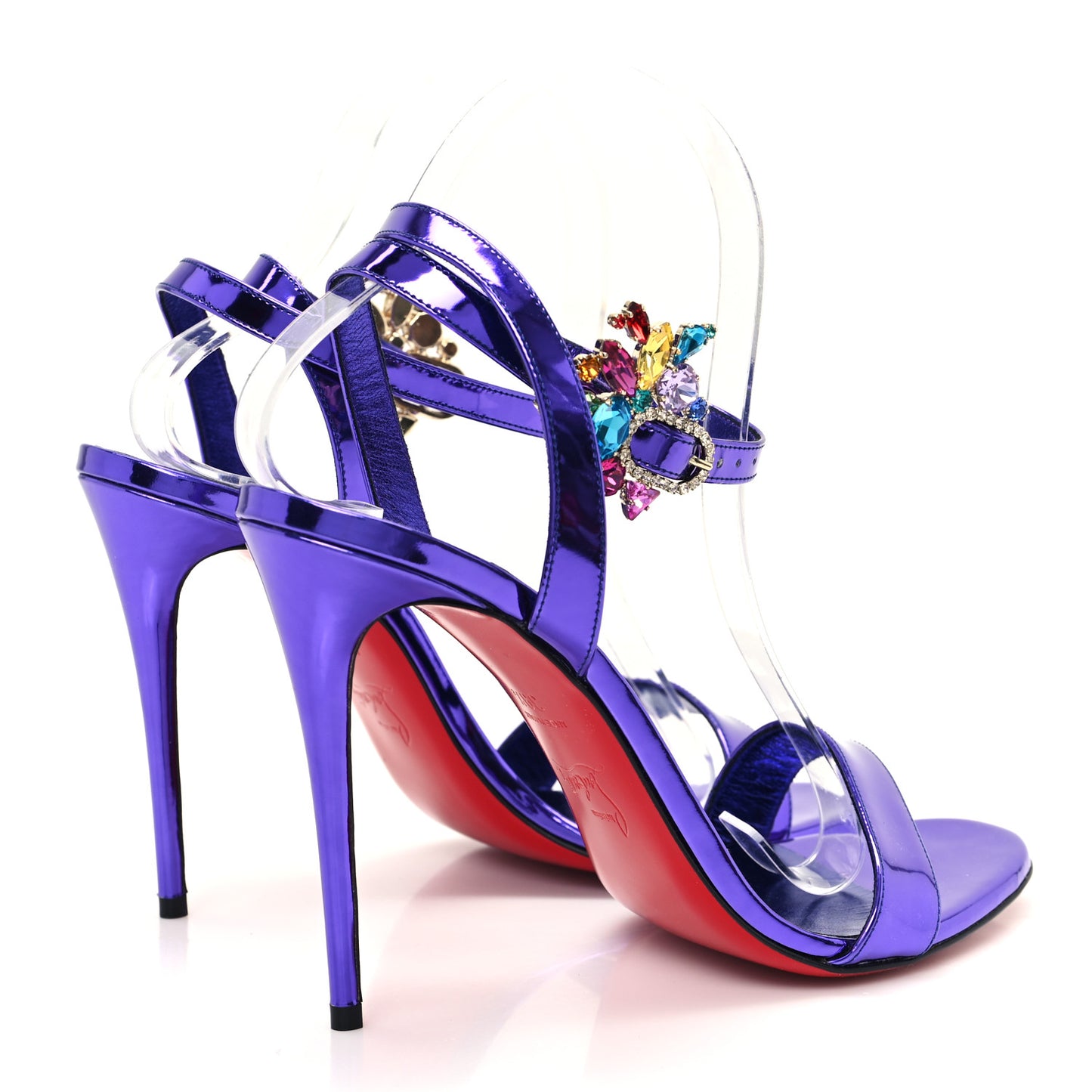 Metallic Patent Crystal Goldie Joli 100 Sandals 39.5 Elektra