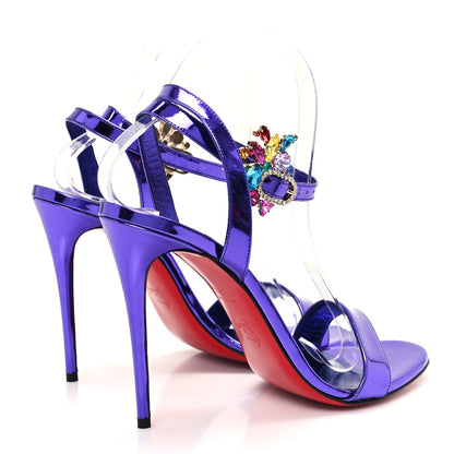 Christian Louboutin Metallic Patent Crystal Goldie Joli 100 Sandals 39.5 Elektra 5 of 10