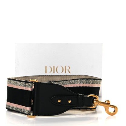 Christian Dior Canvas Embroidered Shoulder Strap Rose Multicolor 6 of 6