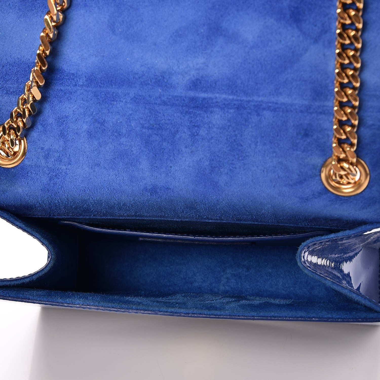 Saint Laurent Patent Small Monogram Kate Satchel Royal Blue 5 of 8