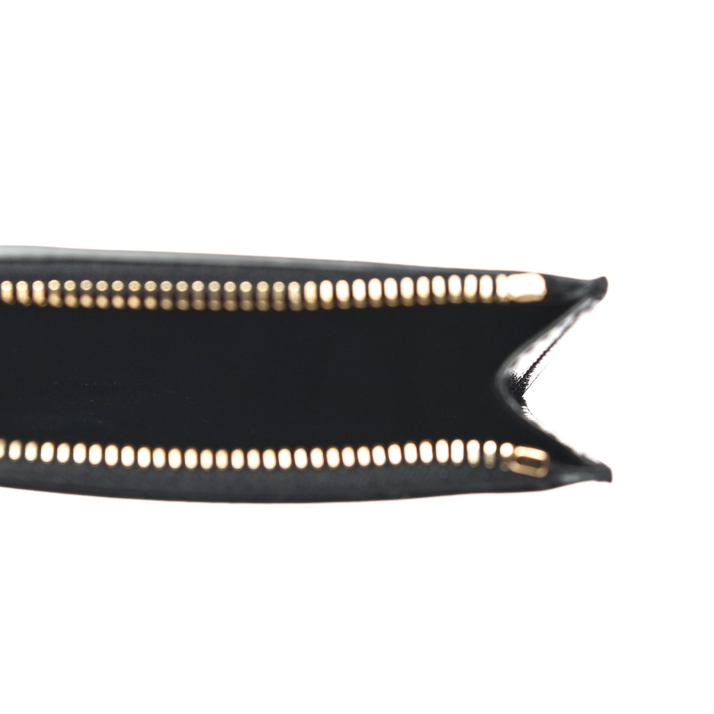 Calfskin 5 Fragments Zip Pouch Card Holder Black