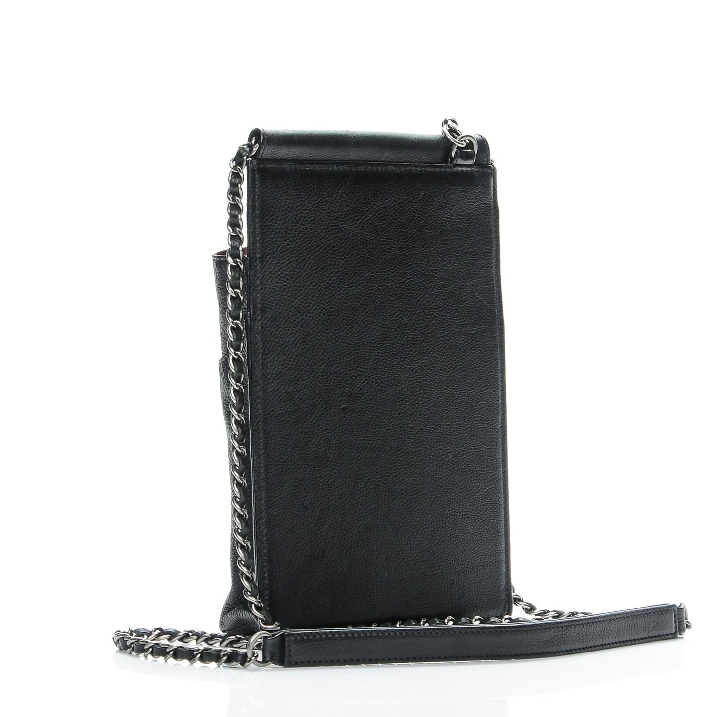 Calfskin Quilted CC Waiter Clutch Clutch With Chain Black