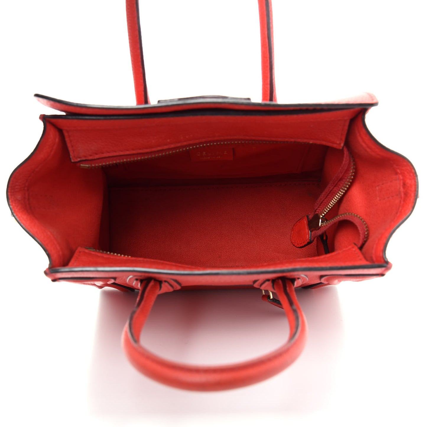 Drummed Calfskin Nano Luggage Coquelicot