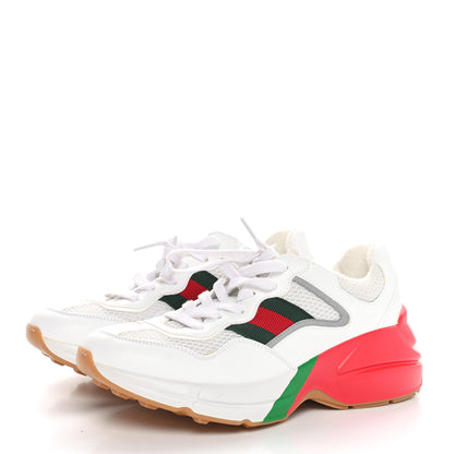 Gucci Lavaredo Eco Fabric Mesh Web Womens Rhyton Reflective Sneakers 37 Great White Water Rose Silver 3 of 9