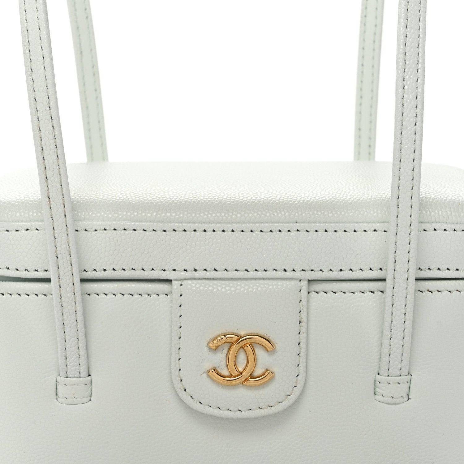 Chanel Shiny Caviar Preppy Coco Long Vanity With Strap Light Blue 8 of 10