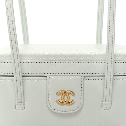 Chanel Shiny Caviar Preppy Coco Long Vanity With Strap Light Blue 8 of 10