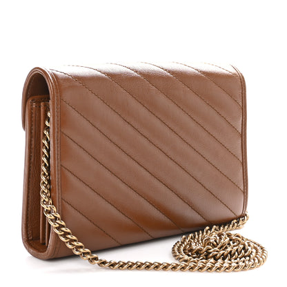 Gucci Azalea Calfskin Matelasse Diagonal GG Marmont Chain Wallet Cuir 3 of 10