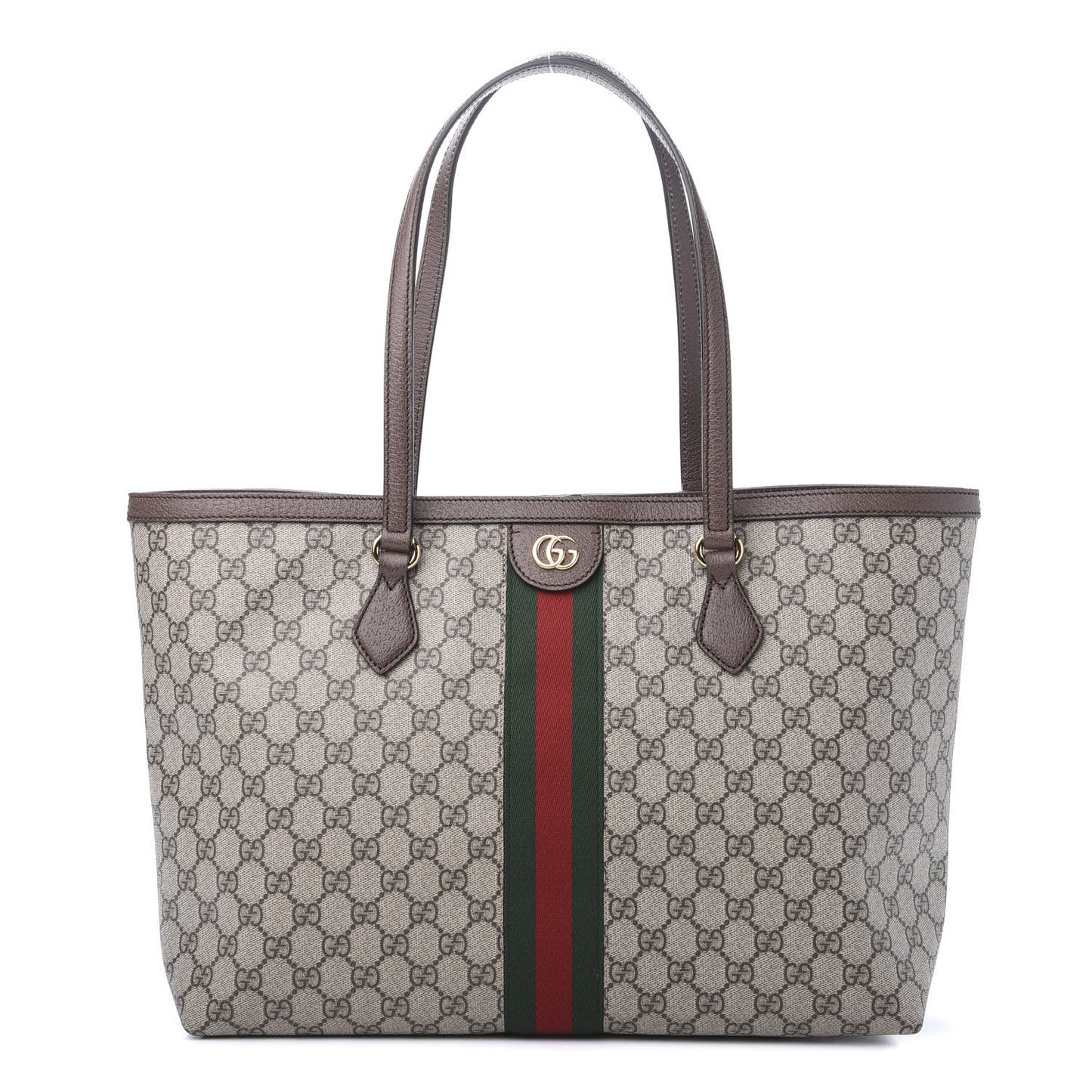 GG Supreme Monogram Medium Ophidia Shopping Tote Brown