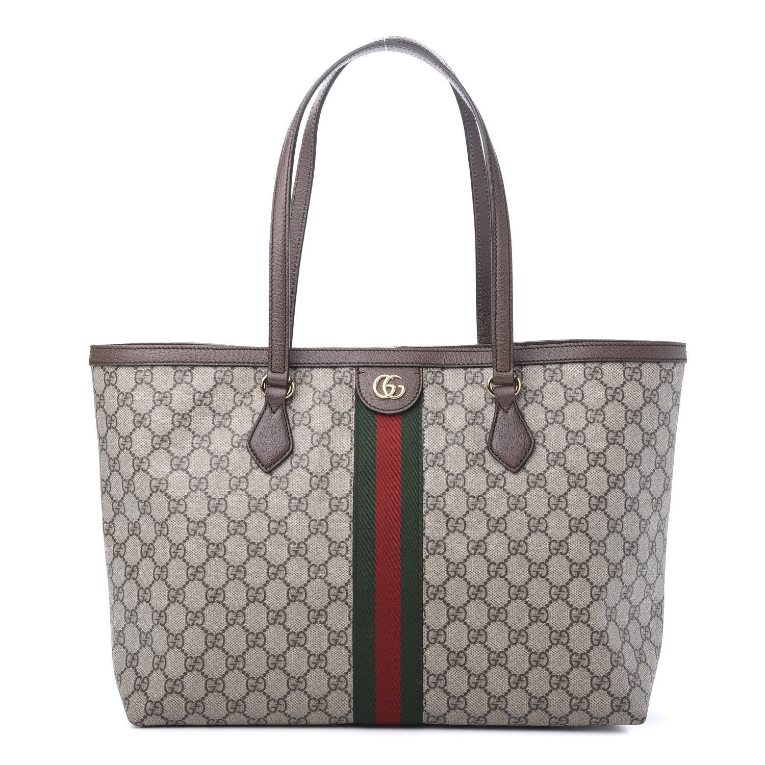Gucci GG Supreme Monogram Medium Ophidia Shopping Tote Brown 1 of 10